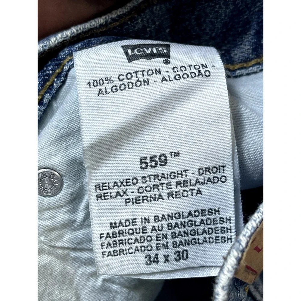 Levi's Jeans‎ 559 Relaxed Fit 38X28.5 Straight Leg 100% Cotton Med Wash Men's